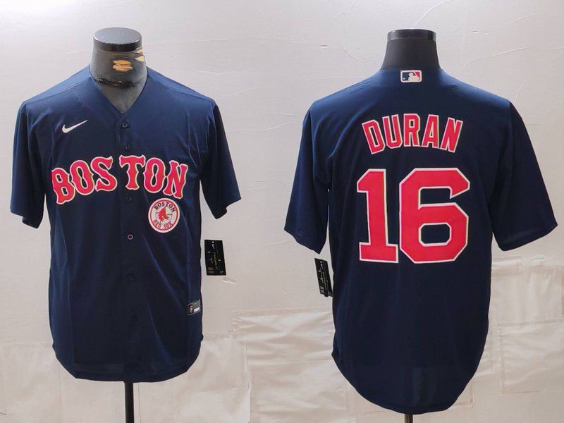 Men Boston Red Sox 16 Duran Blue Game 2024 Nike MLB Jersey style 3